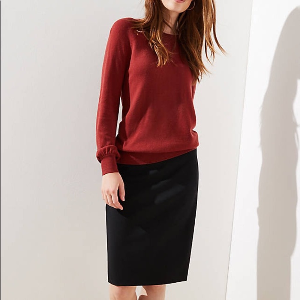 LOFT black petites pencil skirt